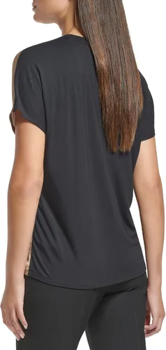 Vista 4 de Tommy Hilfiger Blusa de trabajo de manga corta para mujer