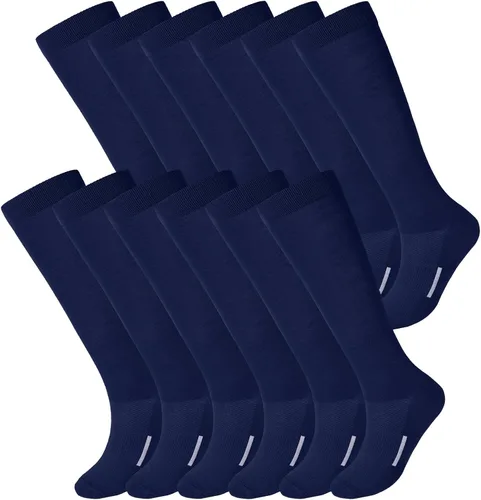 Vista 15 de Haysandy 12 pares de calcetines juveniles a granel para fútbol, fútbol, sóftbol, béisbol para niñas atléticas, niños, jóvenes y adultos, deportes