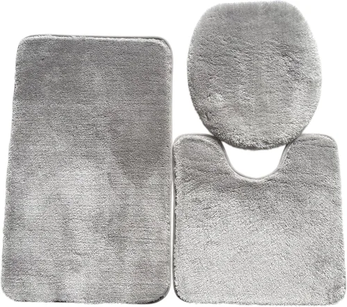 Vista 8 de Daniel's Bath & Beyond Alfombra de baño de lujo sólida de 3 piezas, color negro Verde salvia
