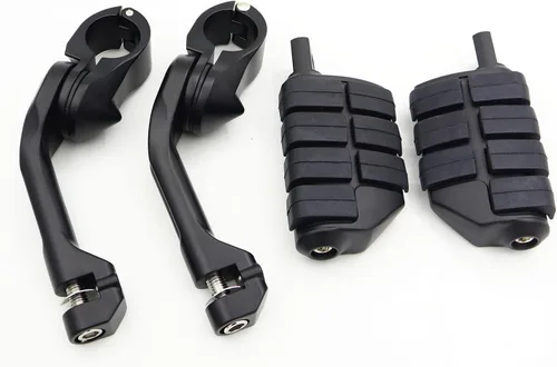 Vista 4 de Estriberas de carretera de 1.25 pulgadas para motocicleta con barras de choque, pedal de crucero ajustable para Harley Touring Electra Glide Dyna