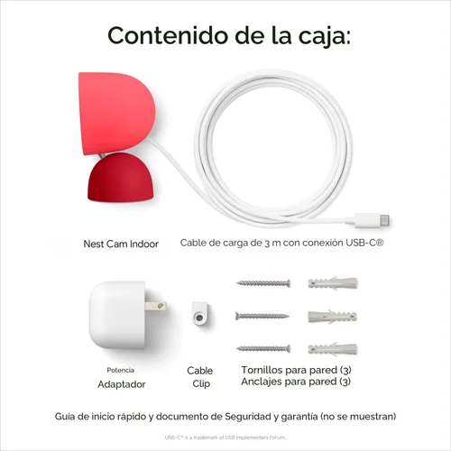 Vista 12 de Google Nest Cam Indoor (con cable, 3ª generación) - Cámara de seguridad con video 2K y Gemini, visión nocturna, audio bidireccional, funciona