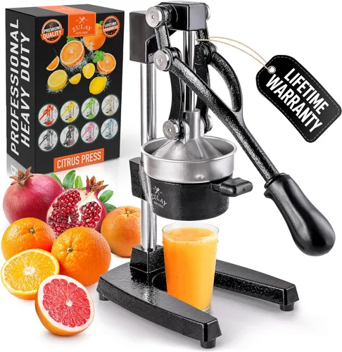 Vista 16 de Zulay Kitchen Puplerizer Exprimidor de hierro fundido 9 en 1, exprimidor manual de servicio pesado fácil de limpiar con accesorio prensatelas