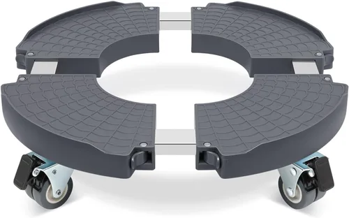 Vista 11 de W B D WEIBIDA Soporte para plantas con ruedas, resistente, base ajustable de rodillo para macetas de 15 a 21 pulgadas, organizador de macetas Negro