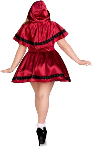 Vista 4 de Leg Avenue Disfraz de capucha gótica roja para mujer, Rojo