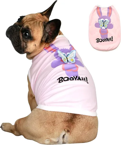 Vista 38 de iChoue - Camisetas de rayas de algodón 100% transpirable para Bulldog francés, chaleco de Halloween para perros medianos, camisetas Frenchie Pug