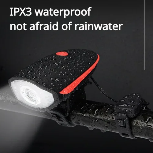 Vista 4 de Luces de bicicleta con juego de bocina USB recargable accesorios de bicicleta para niños adultos impermeable IPX5