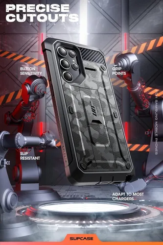 Vista 7 de SUPCASE Funda para Samsung Galaxy S22 Ultra con soporte (Unicorn Beetle Pro), [marco frontal integrado y clip para cinturón]