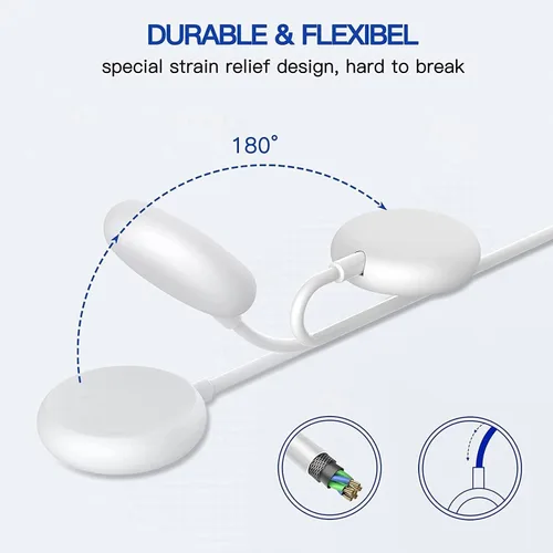 Vista 4 de 2 cables de carga USB C para Google Pixel-Watch 1, soporte magnético de repuesto USB tipo C, para Google Pixel Smartwatch 1