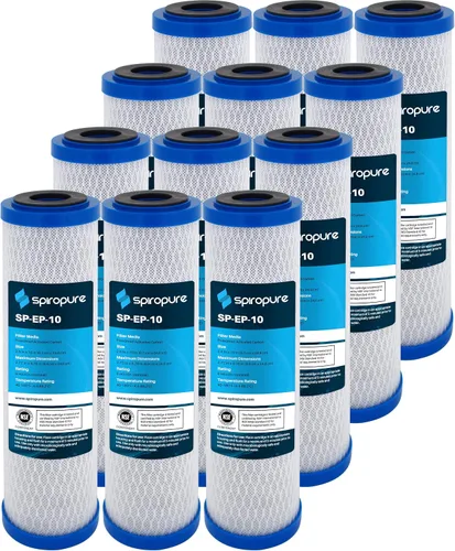 Vista 11 de SpiroPure SP-CBR2-5 Cartucho de filtro de agua de bloque de carbono con carcasa de coco certificado NSF de 5x2.5 0.5 micrones CBC-5 155169-43