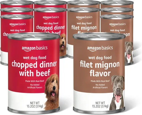 Vista 8 de Amazon Basics Paquete variado de alimentos húmedos para perros, sabor a estofado campestre y cortes en salsa con carne de res, hecho