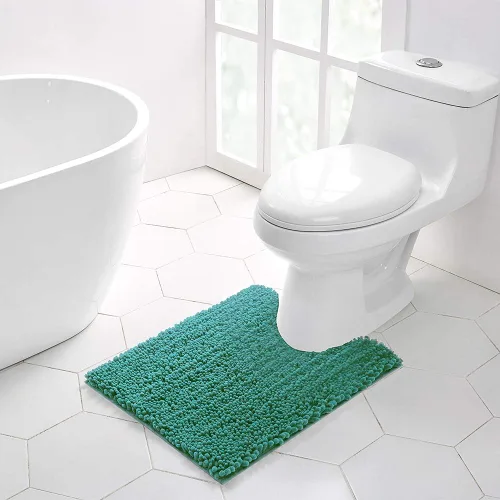 Vista 48 de Walensee Alfombra de baño antideslizante (32x20, azul oscuro) absorbente de agua, súper suave, felpilla peluda, lavable a máquina, se seca