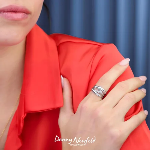 Vista 2 de Paz Creations - Anillo de plata de ley 925 para mujer, diseño artesanal hecho a mano, chapado en plataoro