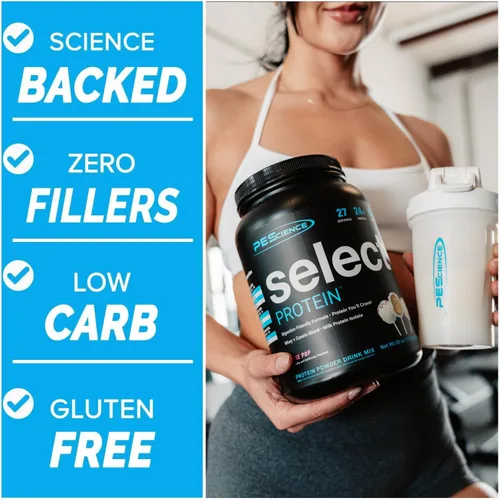 Vista 7 de PEScience Select Protein Powder, mezcla de suero y caseína, proteína limpia en polvo para mujeres y hombres, baja en calorías, baja