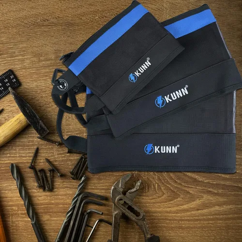 Vista 6 de KUNN Tool Bag Zipper Pouch 3 Pack - Heavy Duty Utility Tool Storage Organizer with Carabiner for DIY,Electrician,Accessories and Travel