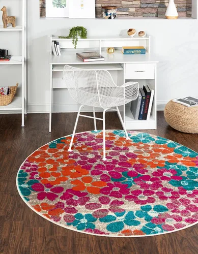 Vista 19 de Unique Loom Azalea Collection - Alfombra de área - Encore (Runner 2' 0" x 6' 0", azul/marfil)