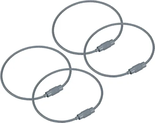 Vista 15 de uxcell Llaveros de cable, llaveros de alambre para cordones, llaveros