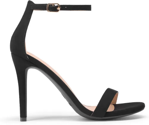 Vista 8 de DREAM PAIRS Sandalias de tacón alto para mujer Negro/Gamuza