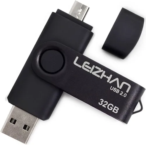 Vista 11 de 32 GB OTG USB Flash Drive 64 gb128gb Pendrive de metal para teléfono inteligente Android Micro USB Pen Drive USB 2.0 para Samsung, Huawei, Púrpura