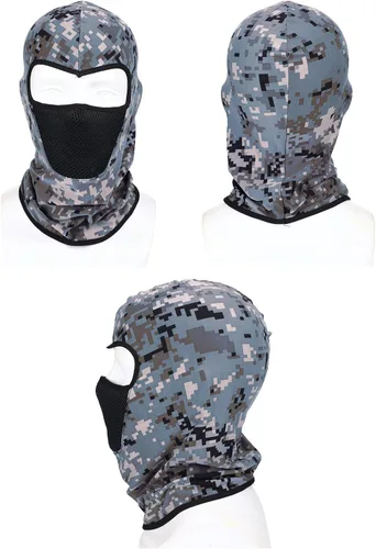 Vista 2 de Pasamontañas de invierno de 6 piezas, transpirable, cubierta facial de esquí, protección contra el polvo, cubierta de cuello largo para actividades