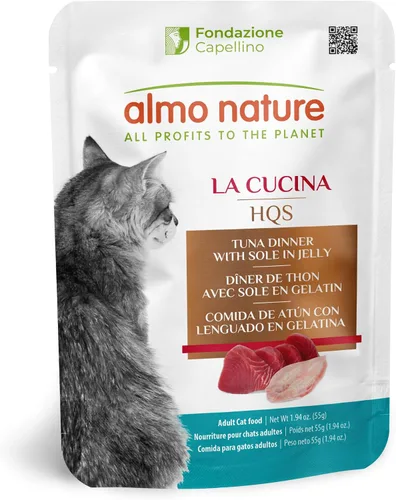 Vista 12 de almo nature HQS La Cucina - Pollo con manzana en gelatina, sin granos, sin aditivos, alimento húmedo para gatos adultos, rallado, bolsas, 24 x 55