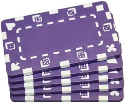 Vista 7 de 5 placas rectangulares negras de fichas de póquer Negro