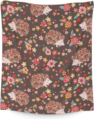 Vista 11 de Manta de erizo personalizada con nombre, 80 x 60 pulgadas, bonita manta para niñas, niños, mantas coloridas y suaves para cama, sofá y viajes Erizo