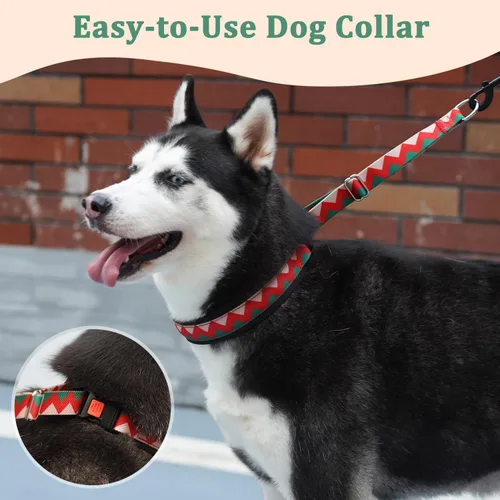 Vista 5 de Mayerzon Martingala - Collar de púa para perro sin tirones, collar personalizado con patrones geométricos para perros grandes, medianos y pequeños