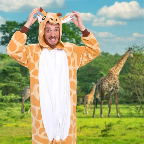 Vista 2 de FUNZIEZ - Disfraz de Halloween para adultos de animales y criaturas marinas mameluco de felpa para adultos mujeres y hombres