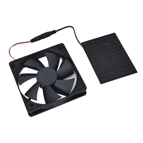 Vista 8 de Kit de ventilador de panel solar de 100 W, ventilador de escape doble de 12 V, kit de ventilador solar para casa de perro, invernadero, RV