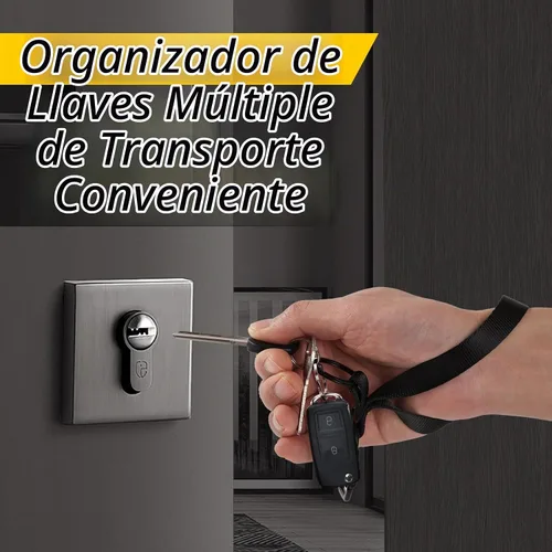 Vista 5 de DELSWIN Llavero de pulsera para llaves, correa de muñeca resistente con mosquetón y llavero, llavero negro