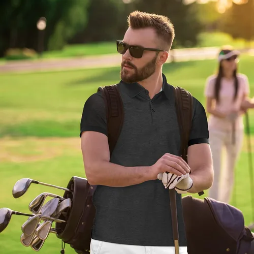 Vista 5 de Mio Marino - Polos de golf para hombre, ajuste seco, tela transpirable ultrafina