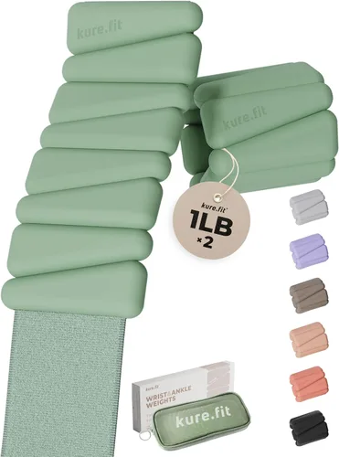Vista 11 de Peso para Pilates Pesas ajustables para muñeca y tobillo para mujeres Brazaletes con peso 1 libra/ 2 libras cada una (Juego de 2) Juego de 2