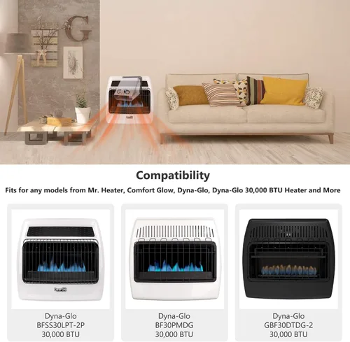 Vista 5 de Criditpid WHF100 Ventiladores de pared sin ventilación para Mr. Heater, Dyna-Glo 30,000 BTU, calentadores sin ventilación Comfort Glow, kit