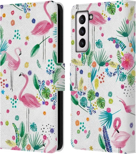 Vista 214 de Head Case Designs Officially Licensed Ninola Brushstrokes Black Summer Patterns Leather Wallet Case Compatible with Samsung Galaxy A07 4G