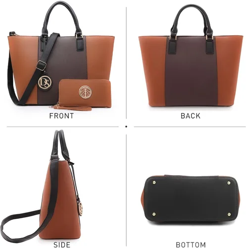 Vista 4 de Dasein Satchel Purse Handbag for Women Large Shoulder Work Tote Bag With Matching Wallet
