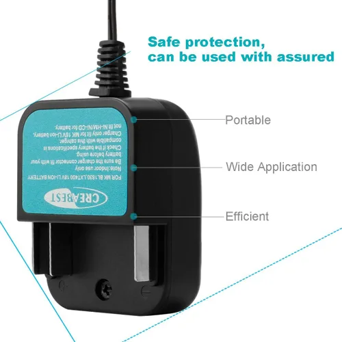 Vista 4 de Creabest 18V Li-ion Battery Charger Compatible with Makita BL1815 BL1830