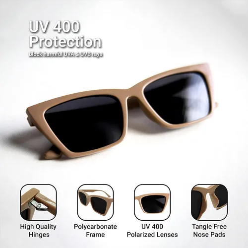 Vista 3 de MostlySunny - Cateye - Gafas de sol polarizadas retro UV400 para mujer, montura cuadrada vintage