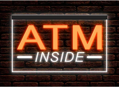 Vista 10 de 120049 ATM Inside 24 Hour Deposit Check Banking Display LED Light Letrero de neón (12 x 8 pulgadas, 16 colores por control remoto)