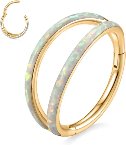 Vista 29 de Anillo Clicker de Acero Quirúrgico 316L para Tabique Nasal, Aro para Nariz, Aro Durmiente, Pendiente de Aro, Hélix, Rook, Conch, Cartílago, Daith