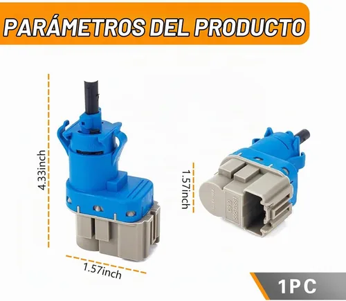 Vista 2 de Interruptor de luz de freno, interruptor de modificación de pedal de freno estándar Plug and Play de 4 pines, reemplazo impermeable y resistente al