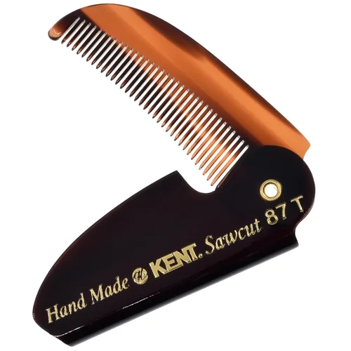 Vista 11 de Kent 87T - Peine de bolsillo plegable hecho a mano de grafito para hombres, peine alisador de pelo de dientes finos para el cuidado diario