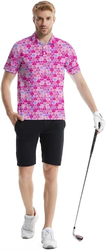 Vista 5 de Camisas polo divertidas para hombre de los años 80, camisas de golf de secado rápido que absorben la humedad, divertidas camisas polo de golf