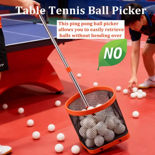 Vista 3 de WIGERLON Recogedor de pelotas de ping pong con capacidad para 150 bolas, selector de pelota de tenis de mesa para entrenamiento, recogedor