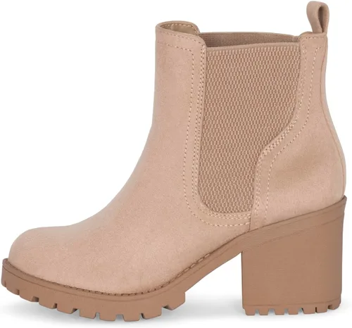 Vista 2 de STYLISH S ABBY - Botines Chelsea con plataforma para mujer, tacón grueso, suela de lengüeta