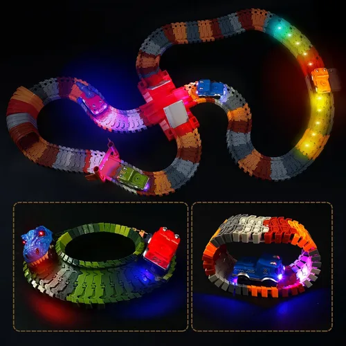 Vista 3 de Save Unicorn Solo repuestos para autos de pistas, autos de pista de dinosaurios para pistas que brillan en la oscuridad, accesorios para pistas