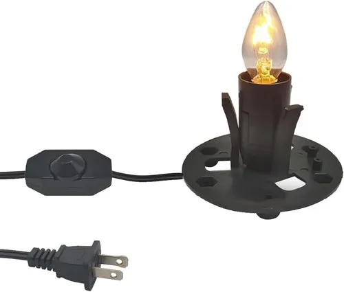 Vista 5 de Himalayan Salt Lamp Cord Replacement with Dimmer Switch, 5 Feet Cords with Base Assembly and 6 E12 Halogen Bulbs