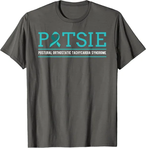 Vista 86 de POTS Dysautonomia Turquoise Ribbon Autonomic Dysfunction T-Shirt Asphalt Grey