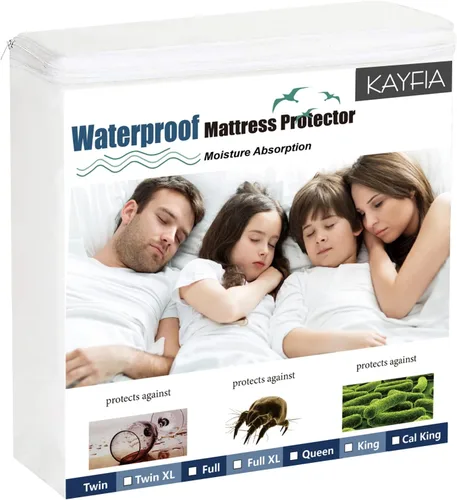 Vista 23 de Kayfia Protector de colchón impermeable, tamaño individual, suave, transpirable, tela de aire 3D, protector de colchón silencioso con bolsillo