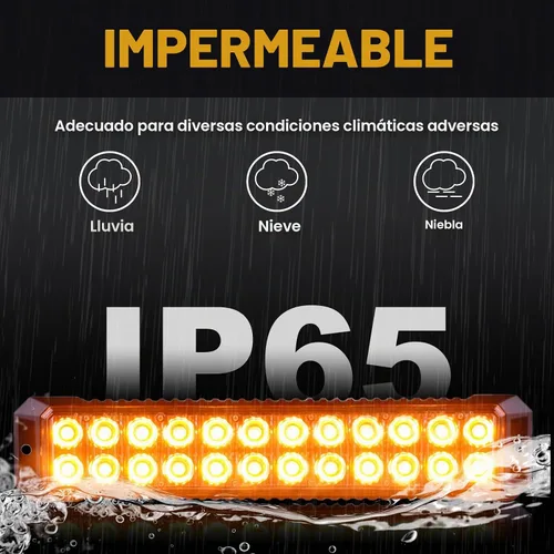 Vista 2 de 4PCS 24-LED ámbar luces estroboscópicas de emergencia