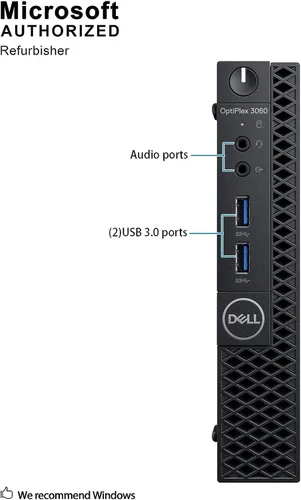 Vista 4 de Dell Microcomputadora de escritorio Opticlex 3060, Intel i5-8400 2.1GHz, memoria de 16 GB, SSD de 512 GB, teclado y mouse con cable, Windows 10 Pro